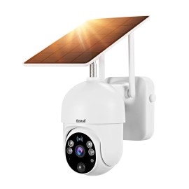 JideTech 2MP WiFi Wireless Solar Camera Outdoor PTZ with 15000mAh Rechargeable Battery Color Night Vision with SD Card SlotNetwork: Wi-Fi, Resolution: 2MP