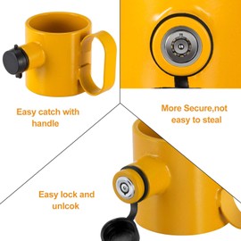 BOYISEN 5th Wheel King Pin Lock Solid Steel Anti Theft Fifth Wheel Hitch Lock for RVs, Semi Trailers and Campers with Handles Warning Tag