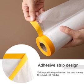 Masking Film Dust Sheet Roll, 6.6 x 164 feet Plastic Drop Film, Transparent Dust-Proof & Waterproof Shields for Painting, Decorating, Furniture Covering