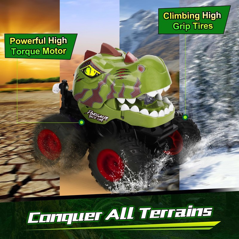 Dinosaur Remote Control Car for Boys 4-7 8-12, 50min+ Runtime