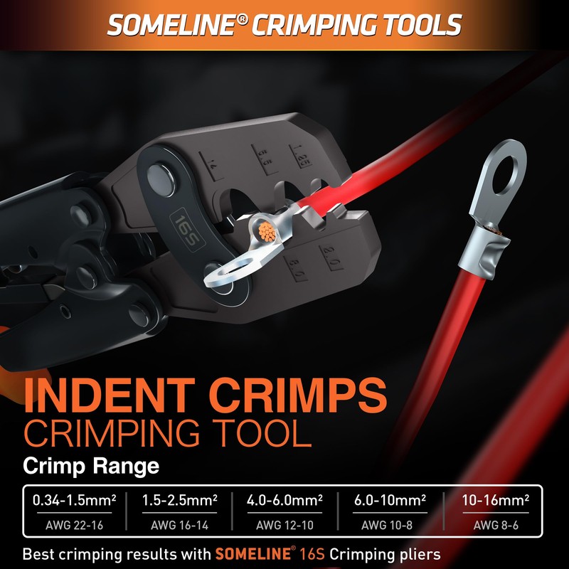 SOMELINE® DIN Series Ring Terminal Set for 4-16mm² Cables Includes