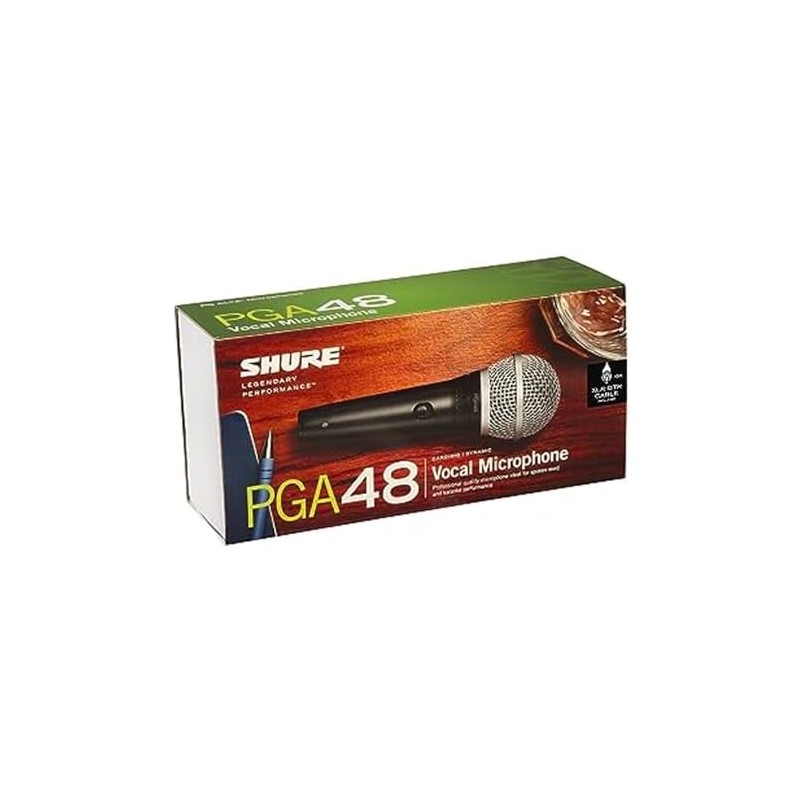 Shure PGA48-LC Micrófono Vocal dinámico sin Cable, Cardioide, Negro