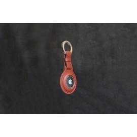 UNIC Premium Full Grain Leather AirTag Case, Leather Keychain, 3D Molded Leather Protective Case, Easy Installation, Lightweight, A Stand-Out Gift for Men and Women (Saddle Brown)