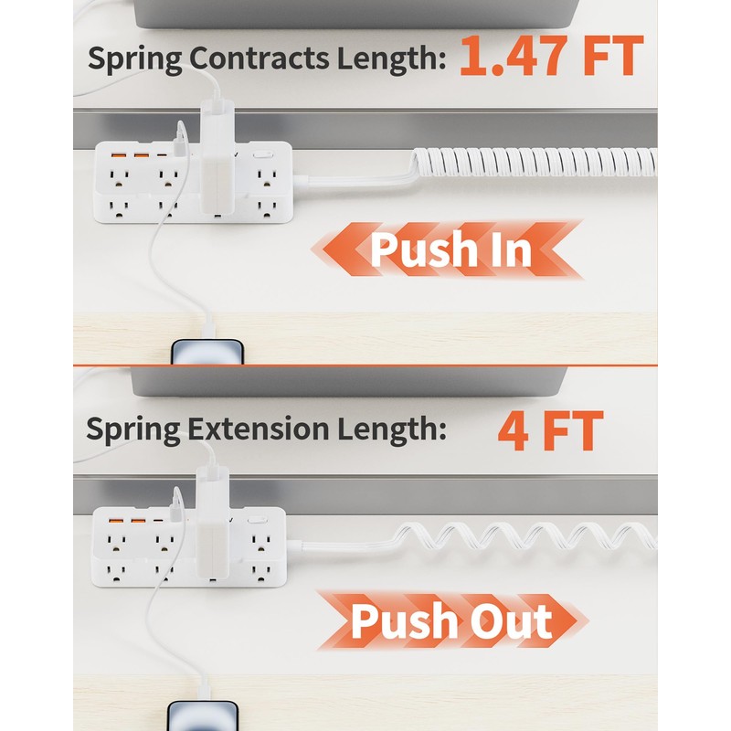 DEPOW Power Strips with Surge Protection, 1 FT to 4