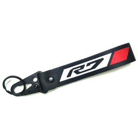 Motorcycle Keychain Metal Key Tag Label Ring Compatible With Yamaha YZF R7 Red, Black, Free