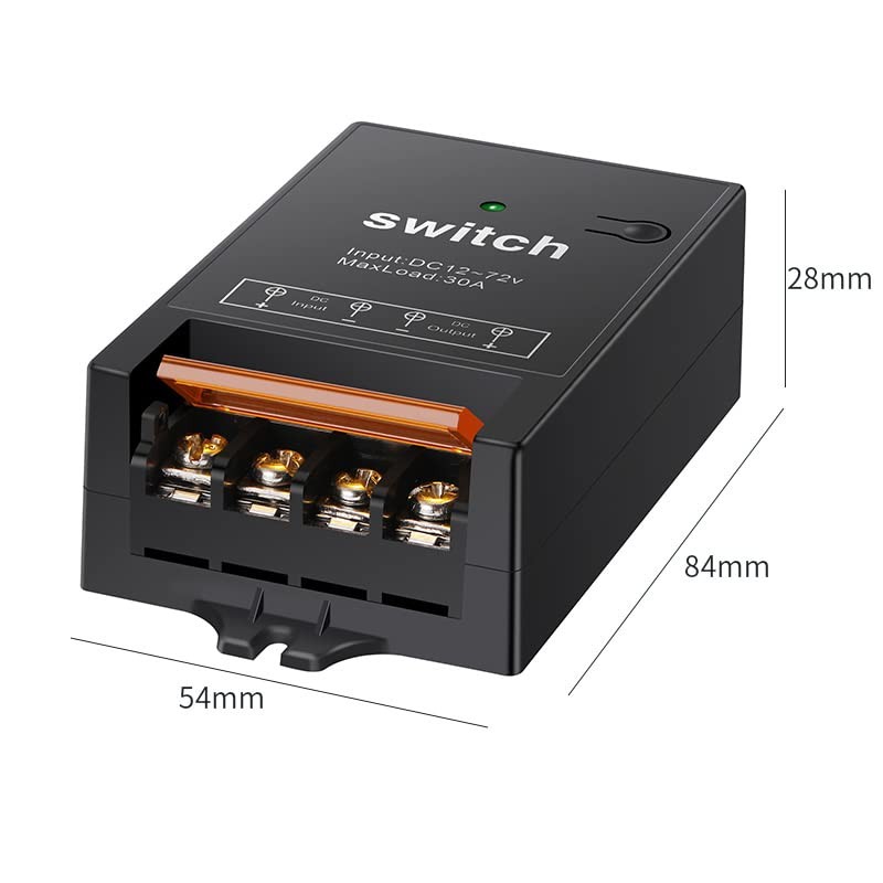 Meskliu 12v Wireless Remote Switch,DC12V/24V/48V/72V/40A Relay with 4900FT Long Range,Wireless