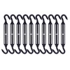 RiaYer 10 Pack Black Stainless Steel M6 Hook and Hook