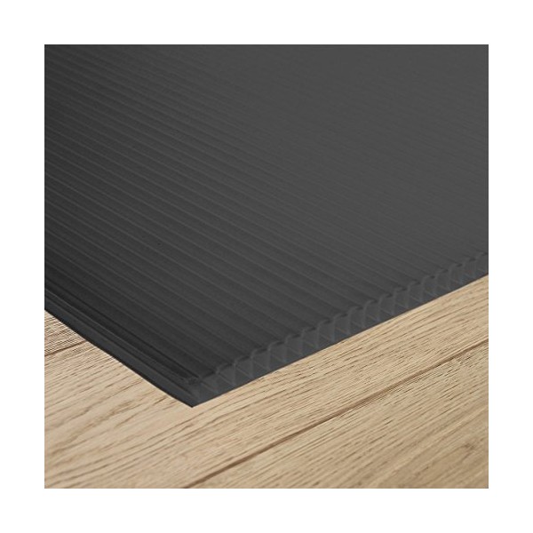 5x Black Correx Sheet 2mm x 1.2 x 2.4m for Hard Floor and Surface Protection Flexible Lightweight Water Resistant Corrugated Floor Protective Cover Plastic Board