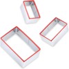 3 Pcs Rectangle Cookie Cutter Set, Food-Grade Stainless Steel, Large