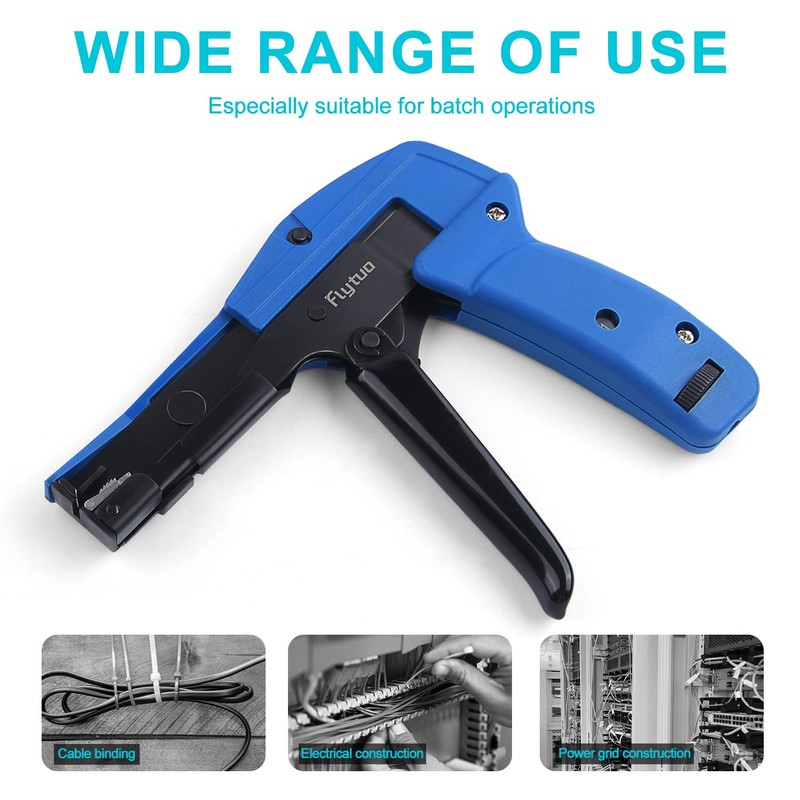Flytuo Nylon Plastic Cable Tie Gun, All Steel Heavy Duty