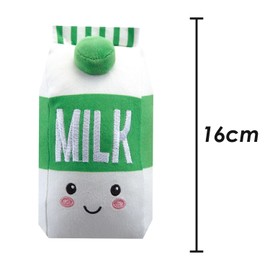 VFM - Milk Soft Toy Food Themed Cute Plush Cuddly Soft Fluffy Stuffed Toy Plush Toy Cute Stuffed Plushie, Gifts for Birthday, Valentine's Day Chirstmas - 16cm Multi-Coloured