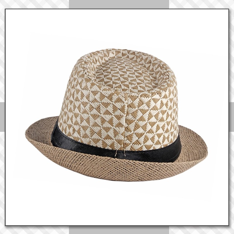 Chrome Crane CB361 Medium Folding Hat, Straw Hat, Basket Checker,