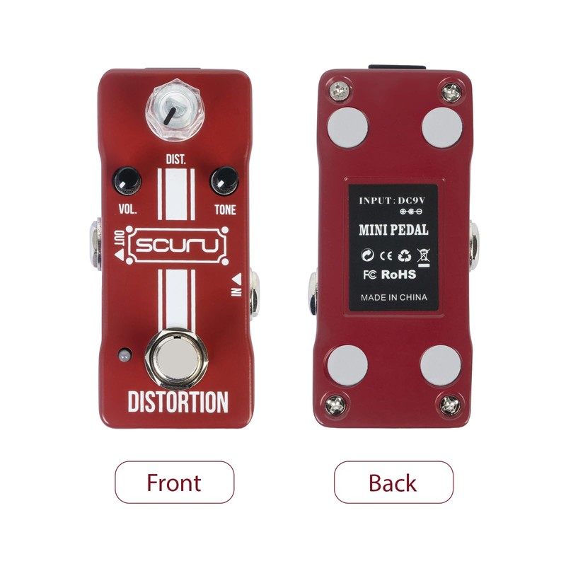 xinyee SCURU Guitar Distortion Effects Pedal DIST/VOL/TONE High Gain Amps