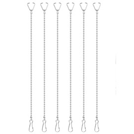 6 Pcs Sliver Toilet Handle Beaded Chain Replacement Kit 9.5“ Stainless Steel Toilet Handle Chain with Hook Ring Universal Toilet Lift Chain Replacement Fits Most Toilet Flappers ﻿