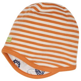 loud + proud Unisex Children's Reversible GOTS Certified Hat, Carrot, 51-52 EU, Carrot