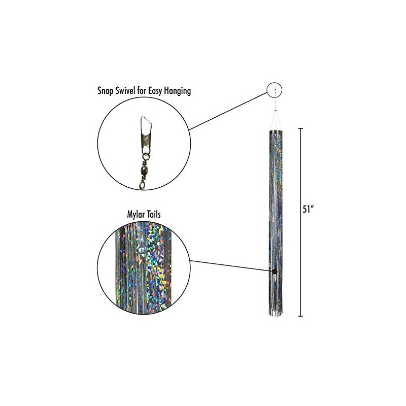 In the Breeze 9052 Silver Holographic Mylar Windsock