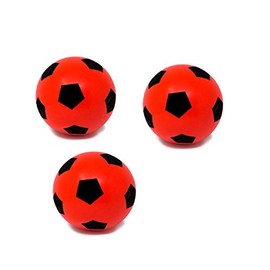 E-Deals Pack of 3 17.5cm Red Foam Balls Indoor Outdoor Soft Sponge Foam Soccer Ball Great Fun For Adults Kids Boys Girls