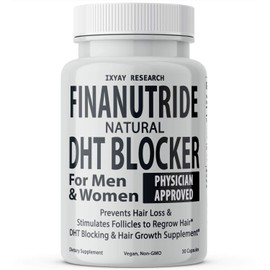 Finanutride Natural DHT Blocker & Cápsulas de crecimiento del cabello para prevenir la pérdida de cabello, estimular los folículos capilares, detener la pérdida de cabello, volver a crecer el cabello.