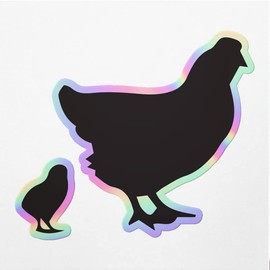 Holographic Decal Stickers of Hen Chicken Premium Waterproof Vinyl Decal Stickers for Laptop Phone Accessory Helmet Car Window Mug Tuber Cup Door Wall Decoration ANDVER3104972HO