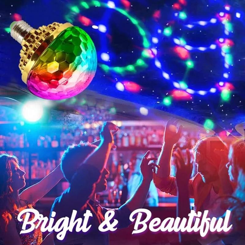 Colorful Rotating Magic Ball Lamp Spinning LED Strobe Lamp Bulb