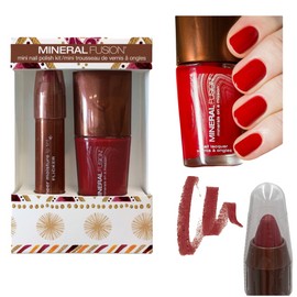 Mineral Fusion Flicker Sheer Moisture LIp Tint & Crimson Clay Nail Polish Set