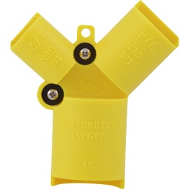 SharkBite 1/2 Inch to 1 Inch Depth Gauge and Pipe Deburring Tool, Copper, PEX, CPVC, PE-RT, HDPE, UR702A