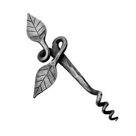 Corkscrew Wine Bottle Opener Hand Forged Leaf Corkscrew Wine Bottle Opener Wrought Iron Handmade Metal Wine Bottle Opener Heavy Duty Medieval Style Corkscrew Wine Opener BY LIVING IDEAS