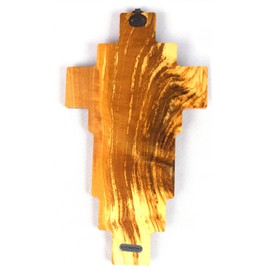 Stations of the Cross Crucifix | Genuine Olive Wood | Beautiful Italian Craft | Silver Plates and Highlights | Christian Home Goods | Great Catholic Gift for First Holy Communion and Confirmation