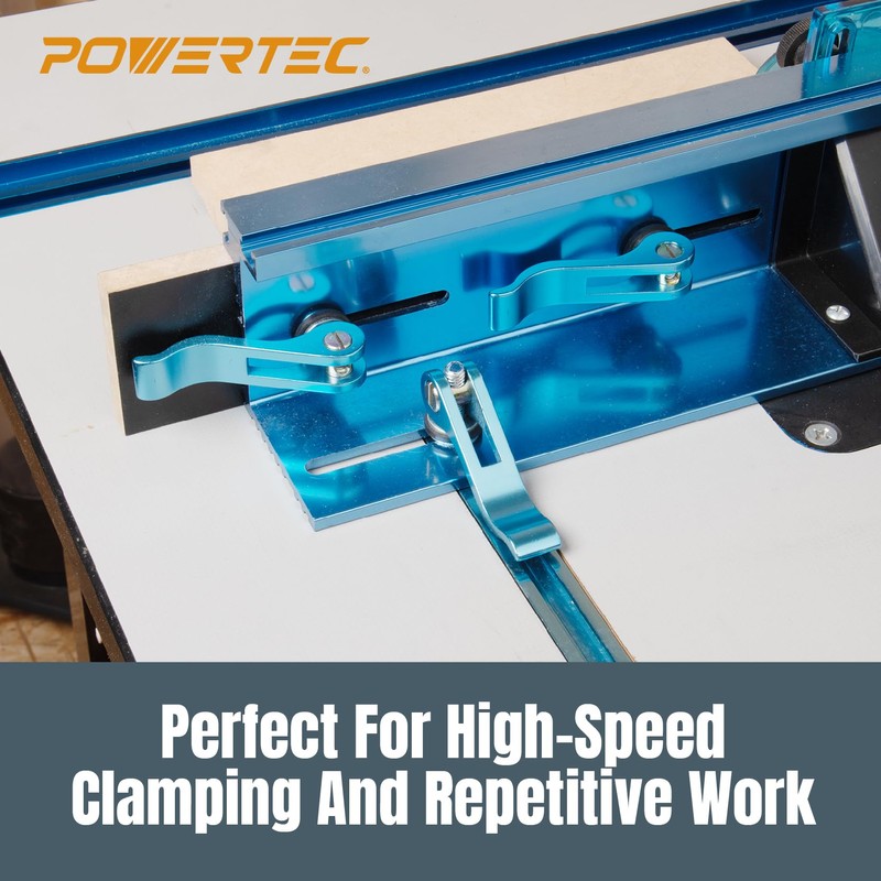 POWERTEC 71165 Aluminum Cam Clamp for Woodworking, 5/16"-18 Threaded Insert