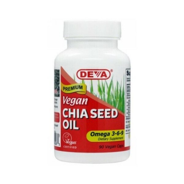 Vegan Chia Seed Oil 90 vcaps  by Deva Vegan Vitamins