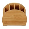 Relaxdays Bamboo Pen Holder 4 Compartments Natural Look Pen Box