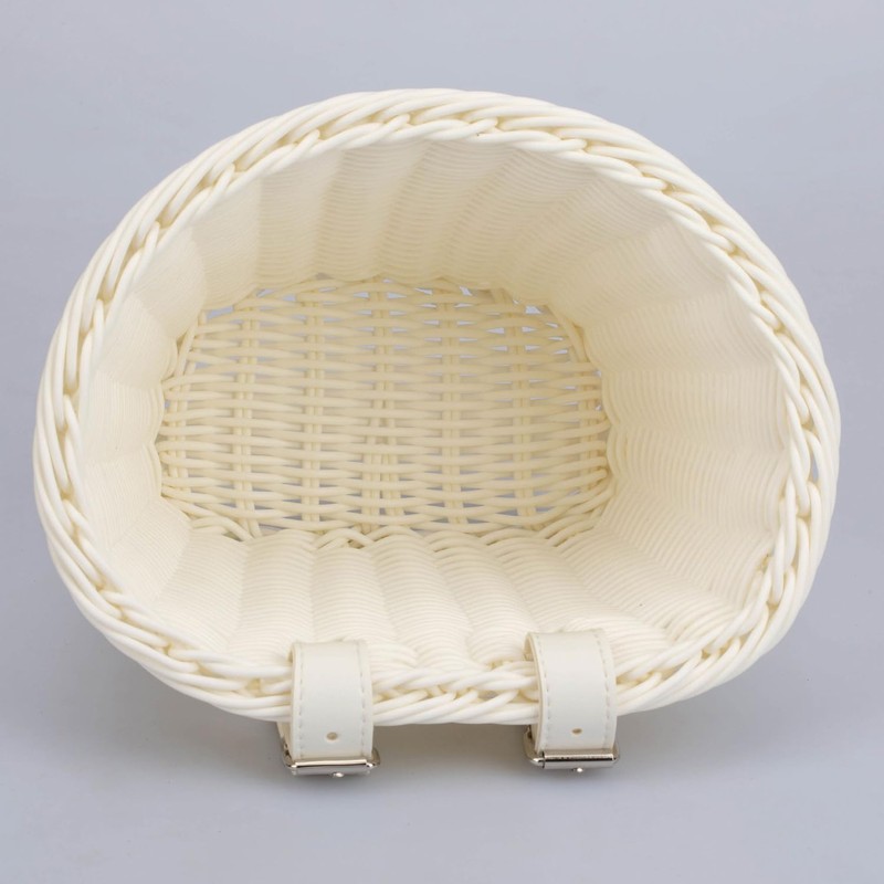 MEISO Front Bicycle Basket for Children, Woven Bicycle Basket with