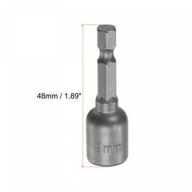 sourcing map Quick Change Socket Wrench Bit 1/4 Inch Hex Shank 9 mm Magnetic Socket Drill Bit 1.89 Inch Length