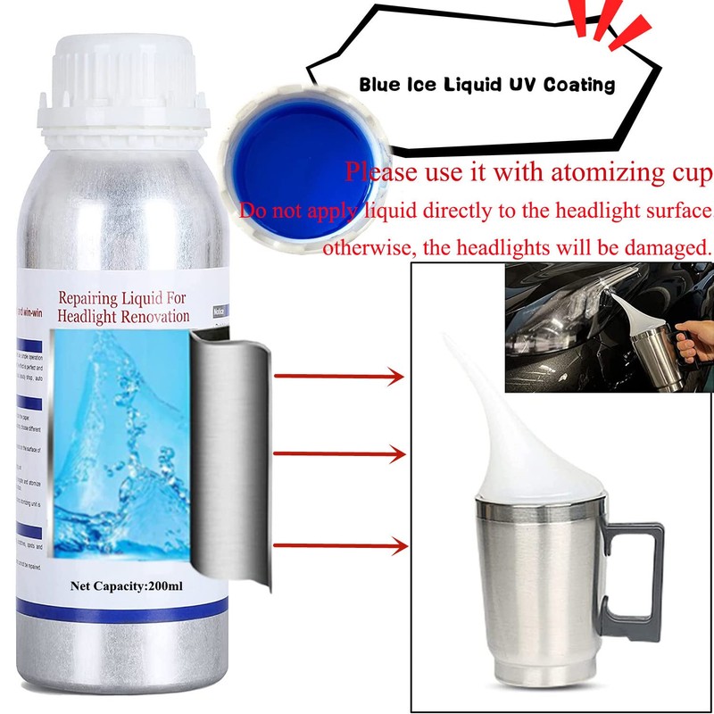 Ghguole 200ml Car Headlight Restoration Liquid, Headlight Restoration Kit Refill
