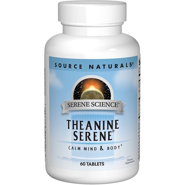Source Naturals Theanine Serene with GABA - Calm Mind & Body, Supports Relaxation & Focused Attention - 60 Tablets