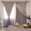 ABREEZE Kids Star Blackout Curtains - Gradient Tulle Overlay Double