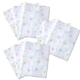 Angel Baby Gauze Handkerchief, Set of 3 x 3 (Print) 100% Cotton, Made in Japan, Fluffy and Gentle Texture