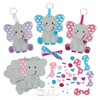 Baker Ross FX453 Elephant Keychain Heart Bag Charm 8 Pack