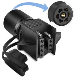 Nilight 7 Pin Round to 4-Way 5-Pin Flat Blade Light Adapter 2 in 1 Plug Trailer Connector for Tow Hitch Car RV Boat Truck