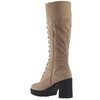 Generation Y Women's Knee High Boots Knitted Cuffs Lace Up