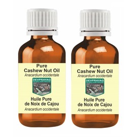 Devprayag Pure Cashew Nut Oil (Anacardium occidentale) Natural Therapeutic Grade (Pack of Two) 100mlx2 (6.76 oz)