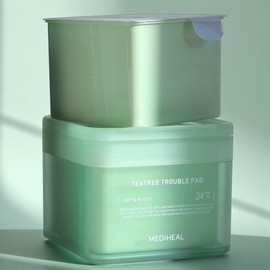 Mediheal Tea Tree Trouble Pads 100 Sheets + 100 Refill Sheets, 2 Packs, 100 Sheets / 메디힐 티트리 트 러블 패드 100매 + 리필100매, 2개, 100매입