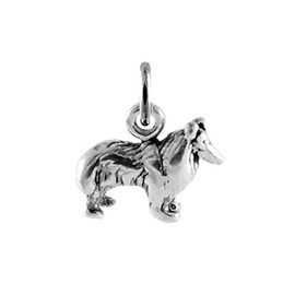 Charm - Sterling Silver - Jewelry - Pendant - Collie Dog Breed 3D