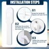 Set of 2 White Aluminium Window Handles without Lock Cylinder,