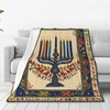 FAMEMBERPERS Menorah 9 Branch Candle Holder Jewish Blankets Hanukkah Blanket