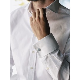 Breil TJ3051 CARVE Men's Satin Steel Cufflinks with Polished Edges 1.4 cm, Stainless Steel, No Gemstone