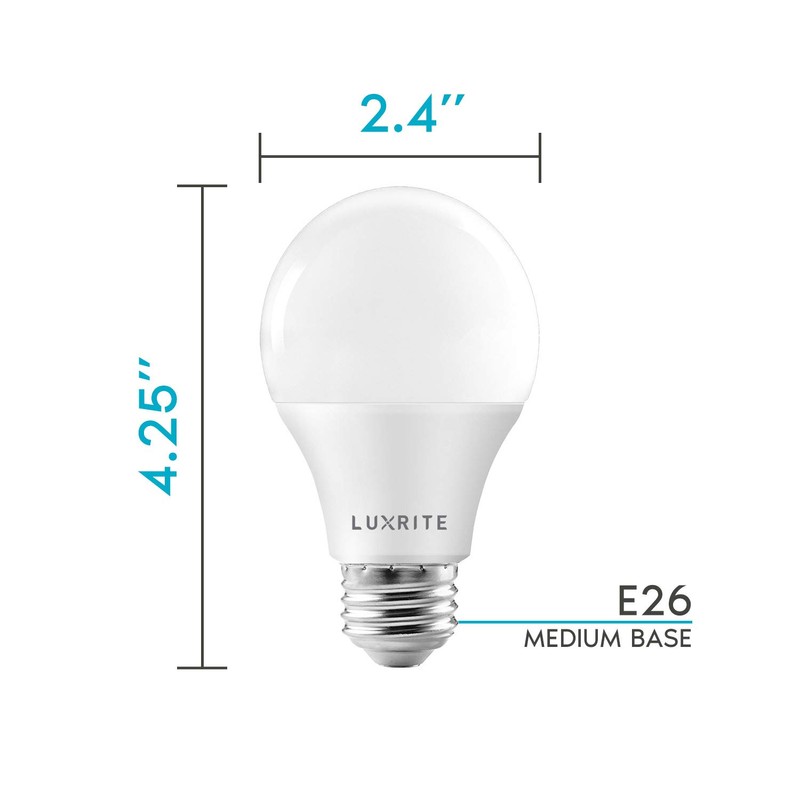 LUXRITE A19 LED Bulb 75W Equivalent, 1100 Lumens, 3000K Soft