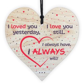 Birthday Gifts for Her, Women, I Love You Anniversary Wedding Best Friend Wooden Heart Present Friendship Plaques Wife, Him, Husband, Girlfriend, Boyfriend, Valantines Day Romantic Sign