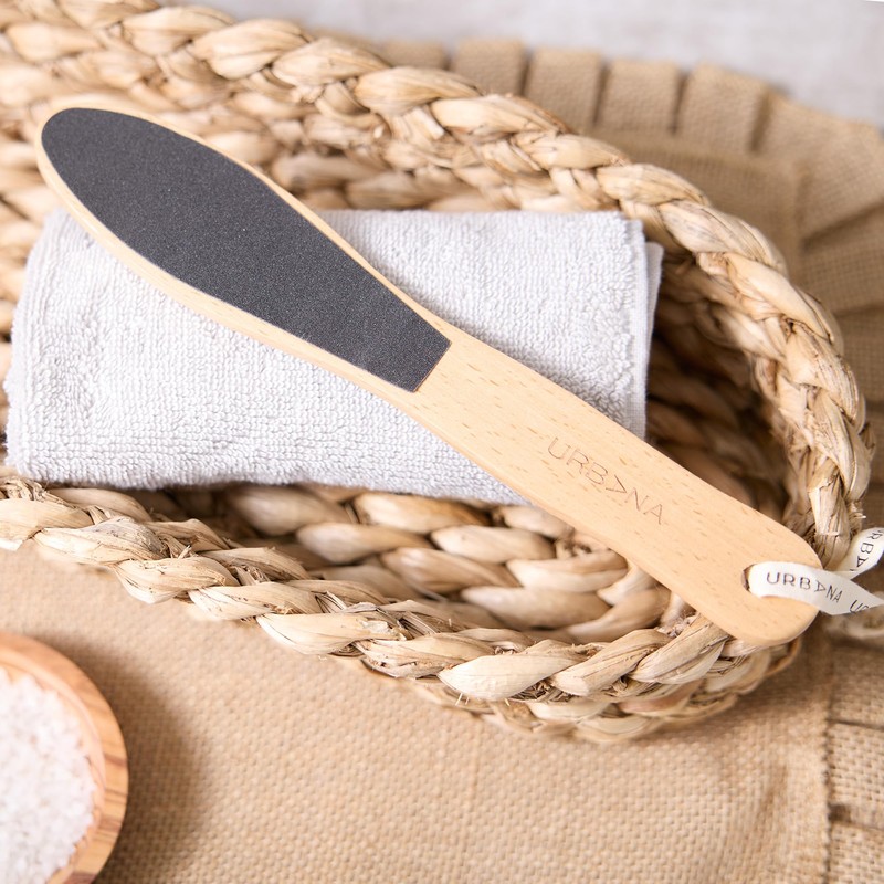 Urbana Spa Prive Wooden Foot File, Natural Beach Wood Exfoliating