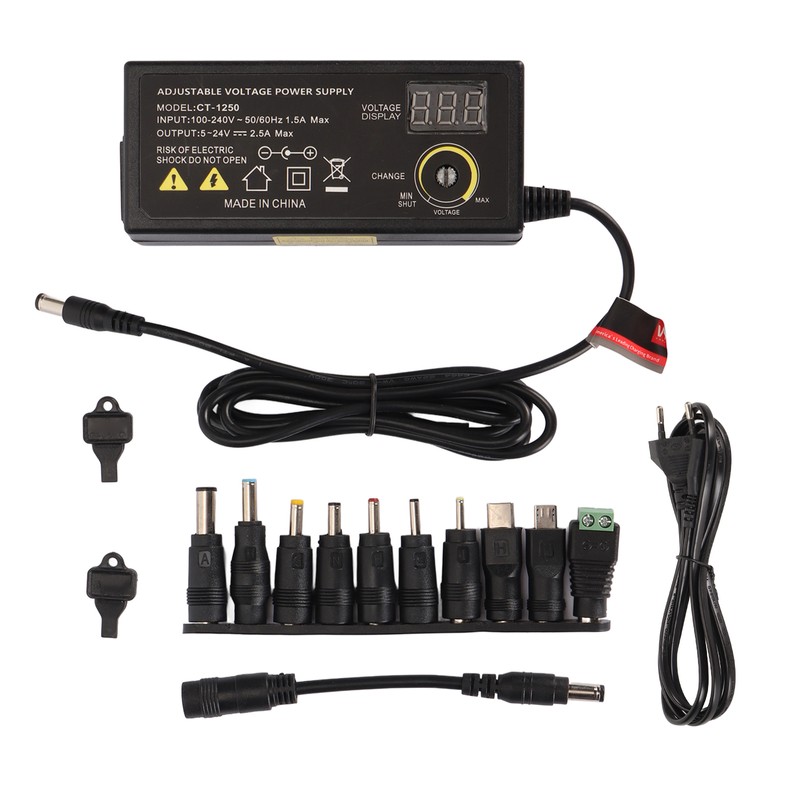 60W Universal Power Supply Adjustable DC 5V‑24V Variable Switching AC/DC